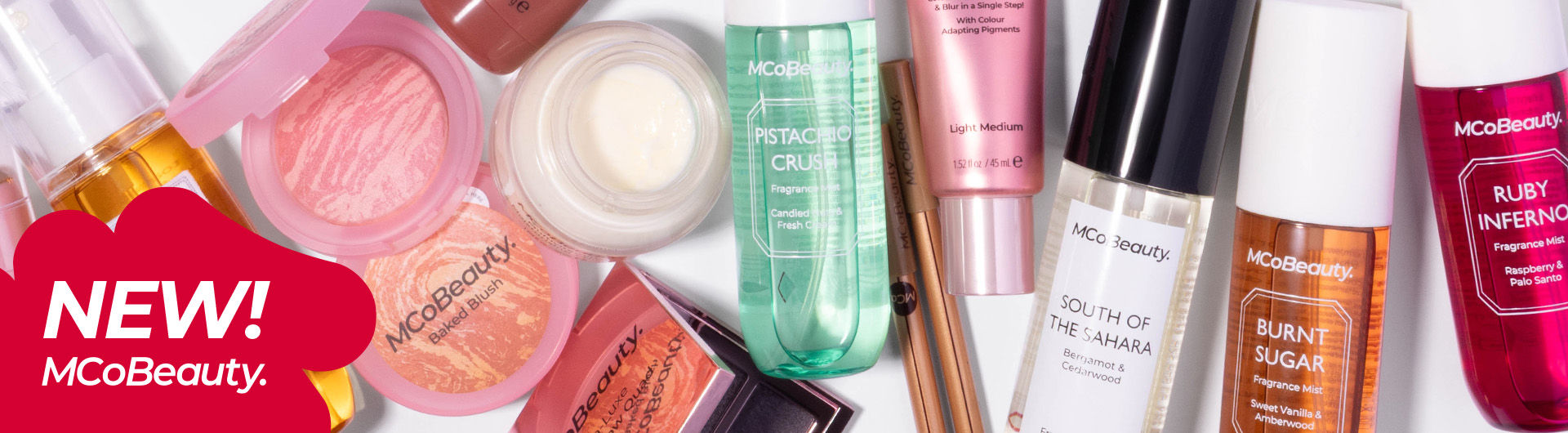 New MCo Beauty. Various MCoBeauty products.