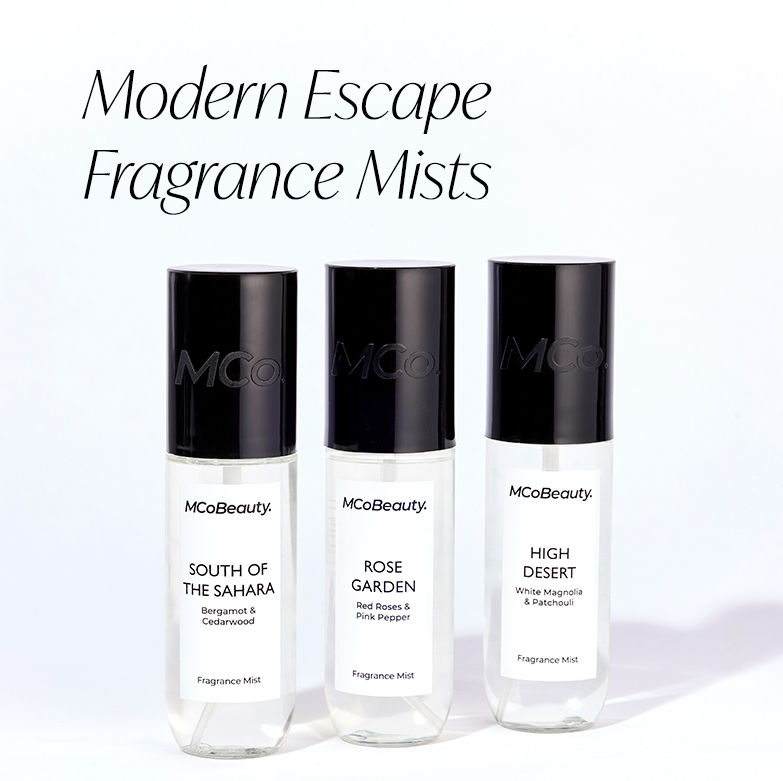 Modern escape fragrance mists.
