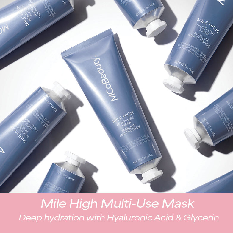 Mile high multi-use mask. Deep hydration with hyaluronic acid & glycerin.