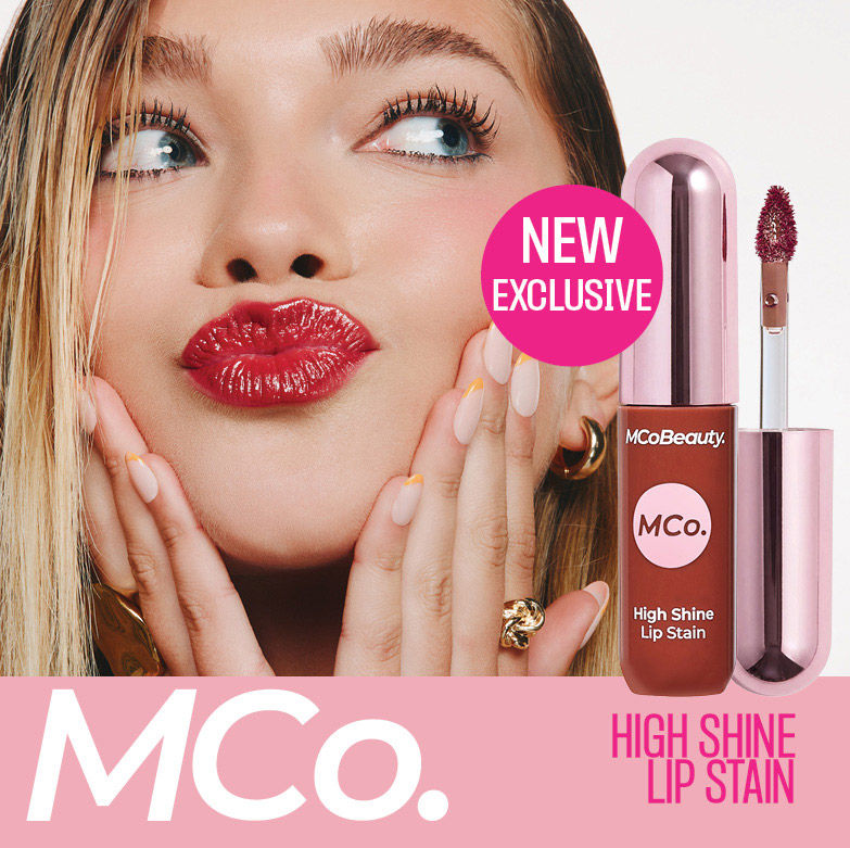 Mco. Logo. New high shine lip stain.