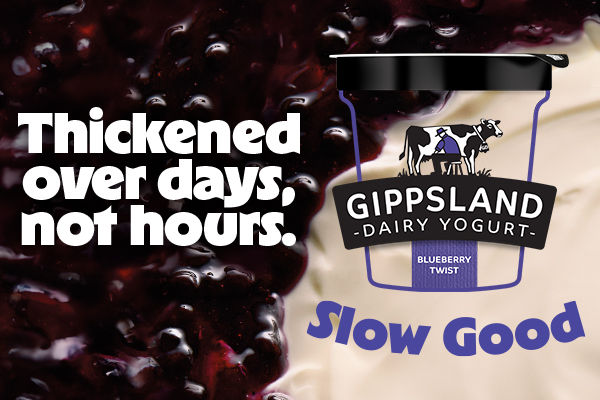 Gippsland - Dairy yogurt - Thickened over days, not hours.