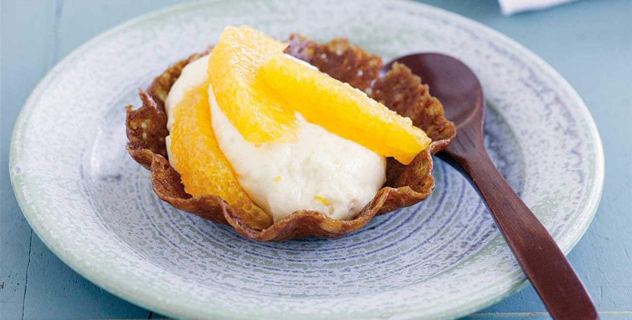 Brandy Snap Baskets with Orange Mousse Recipe Woolworths