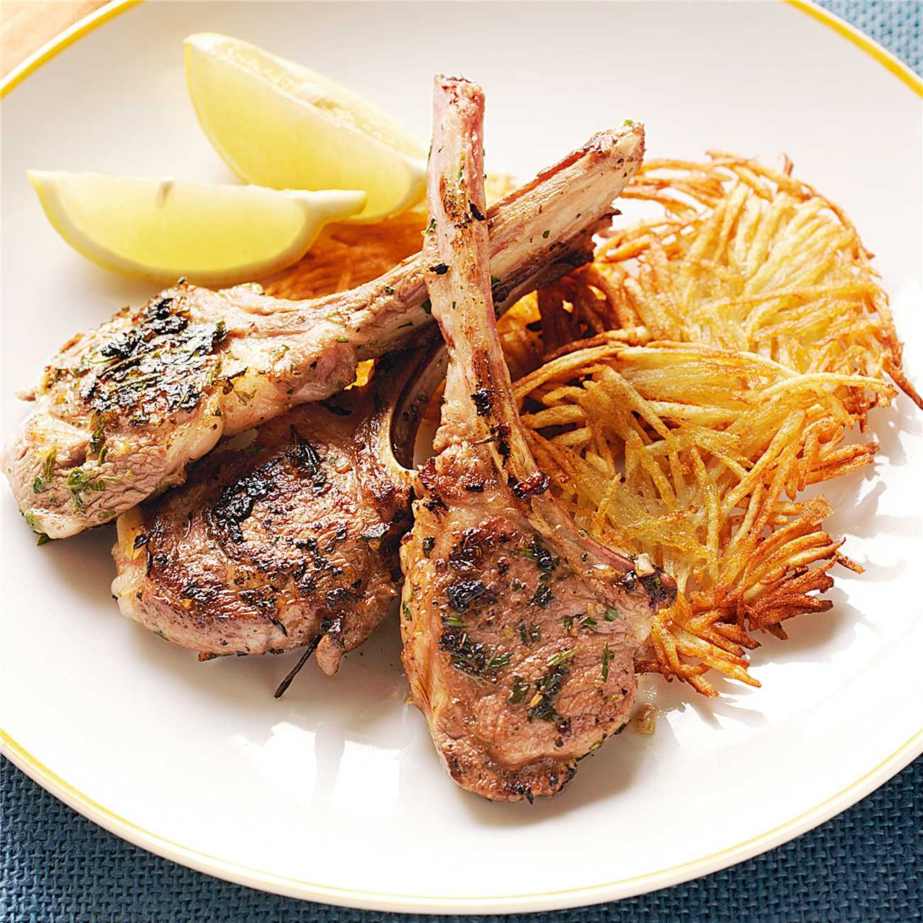 Lamb Cutlets in Herb Marinade with Potato Rosti Recipe | Woolworths