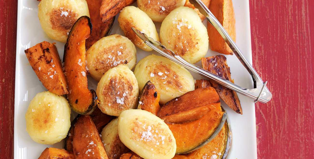 Crunchy Roast Potatoes And Roast Pumpkin And Sweet Potato Recipe Woolworths