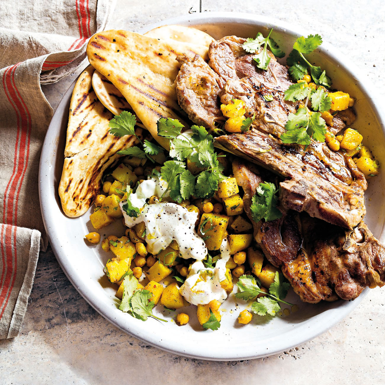 Bbq Lamb Chops With Spiced Potato & Chickpeas Recipe Woolworths