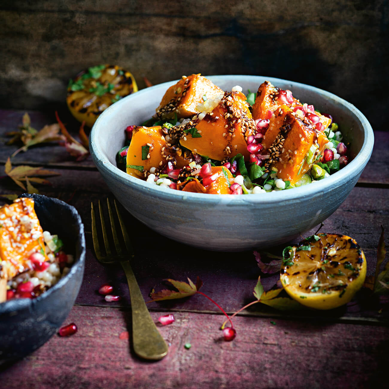 Roast Pumpkin With Pearl Couscous & Pomegranate Recipe Woolworths