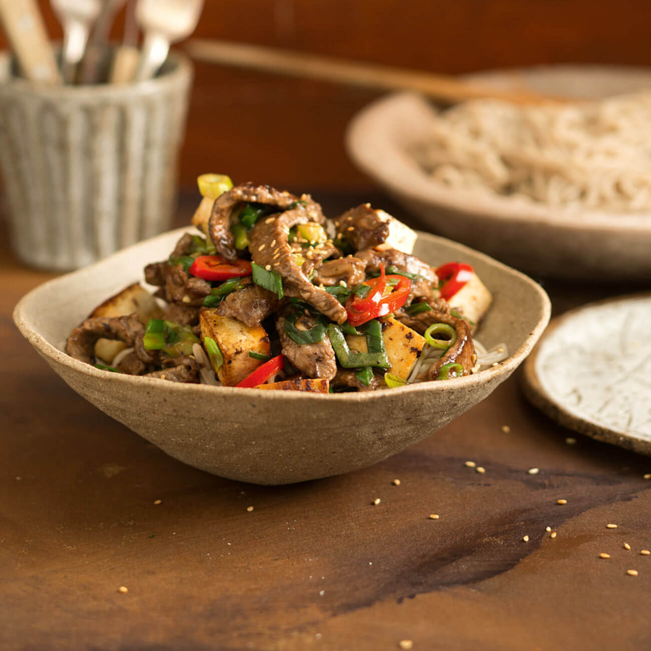 Tofu & Beef Stir-Fry With Noodles Recipe | Woolworths