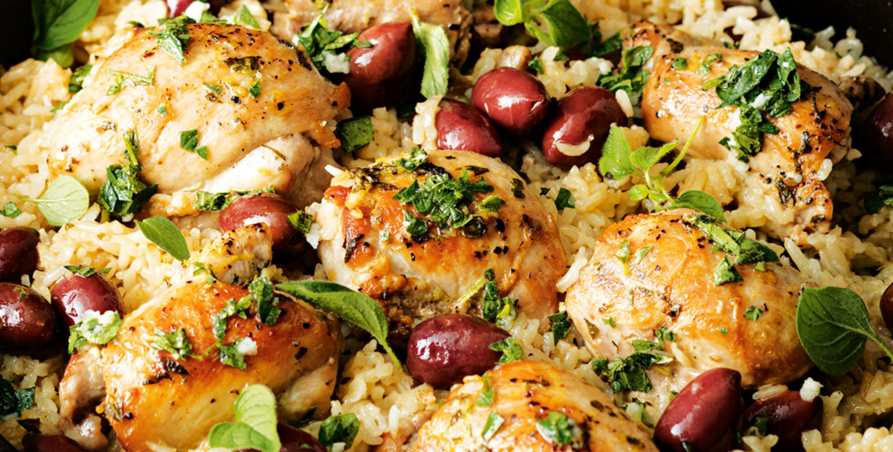 One Pan Greek Chicken & Lemon Rice Recipe Woolworths