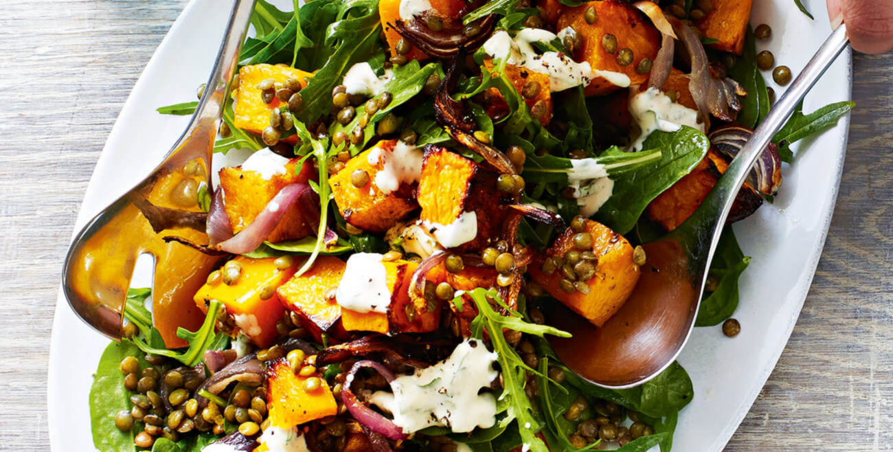 Roast Pumpkin & Lentil Salad With Yoghurt Recipe | Woolworths