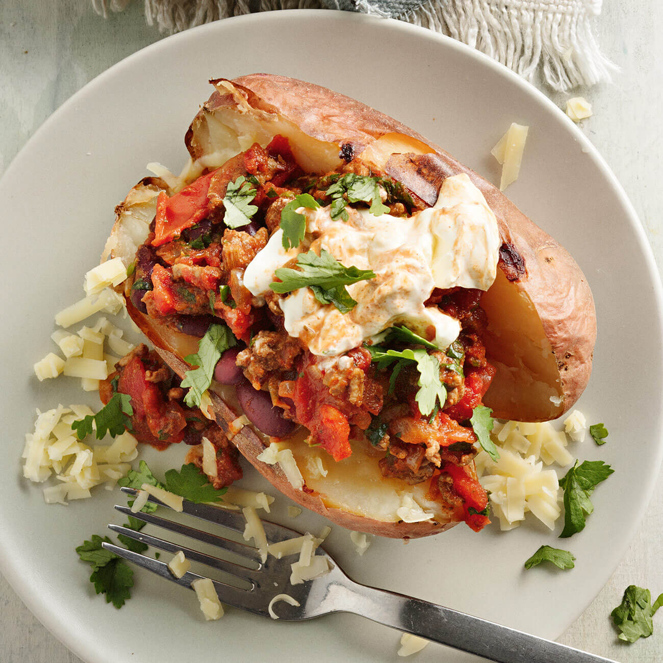 Jacket Potatoes With Chilli Beef Recipe Woolworths