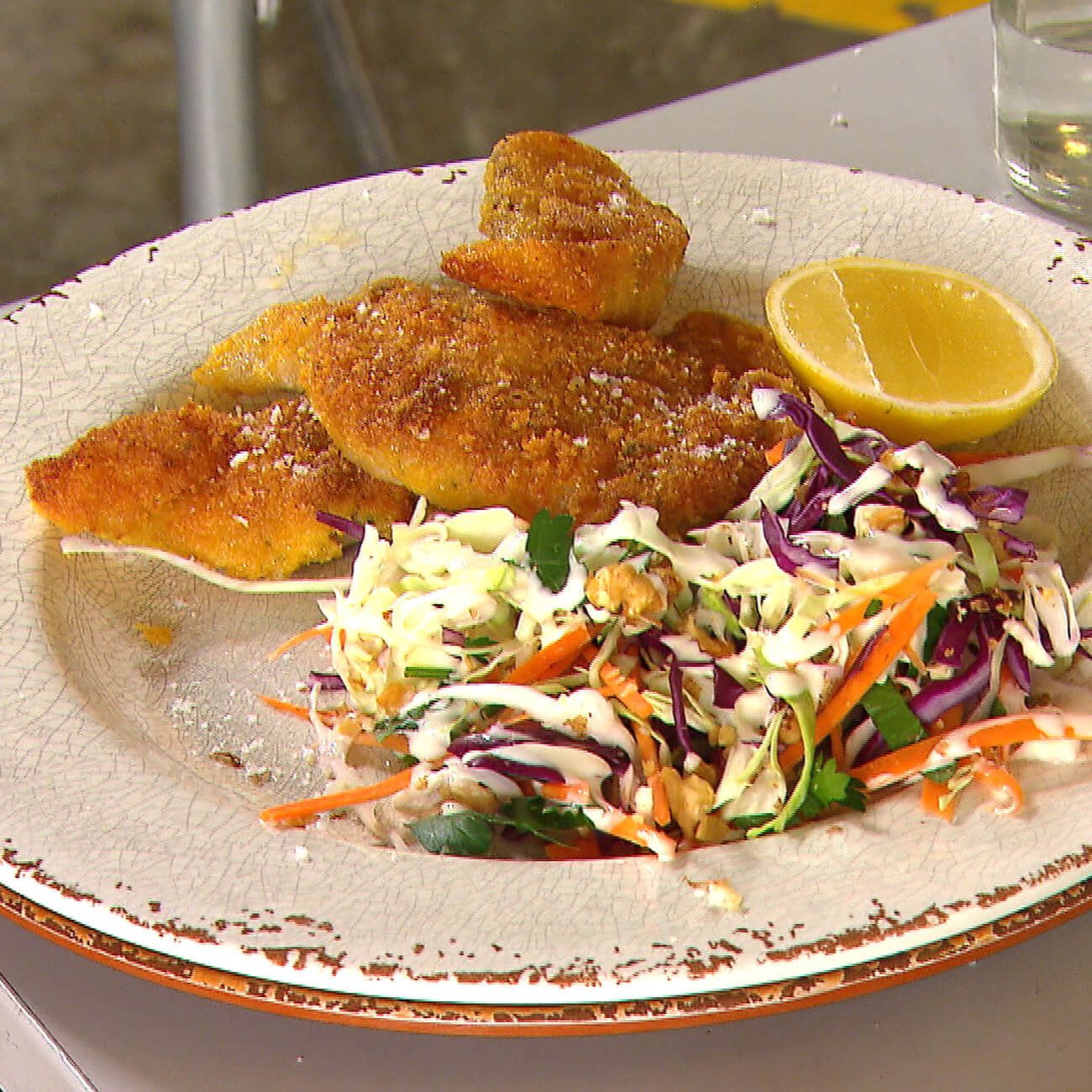 Polenta-Crusted Fish with Slaw Recipe | Woolworths