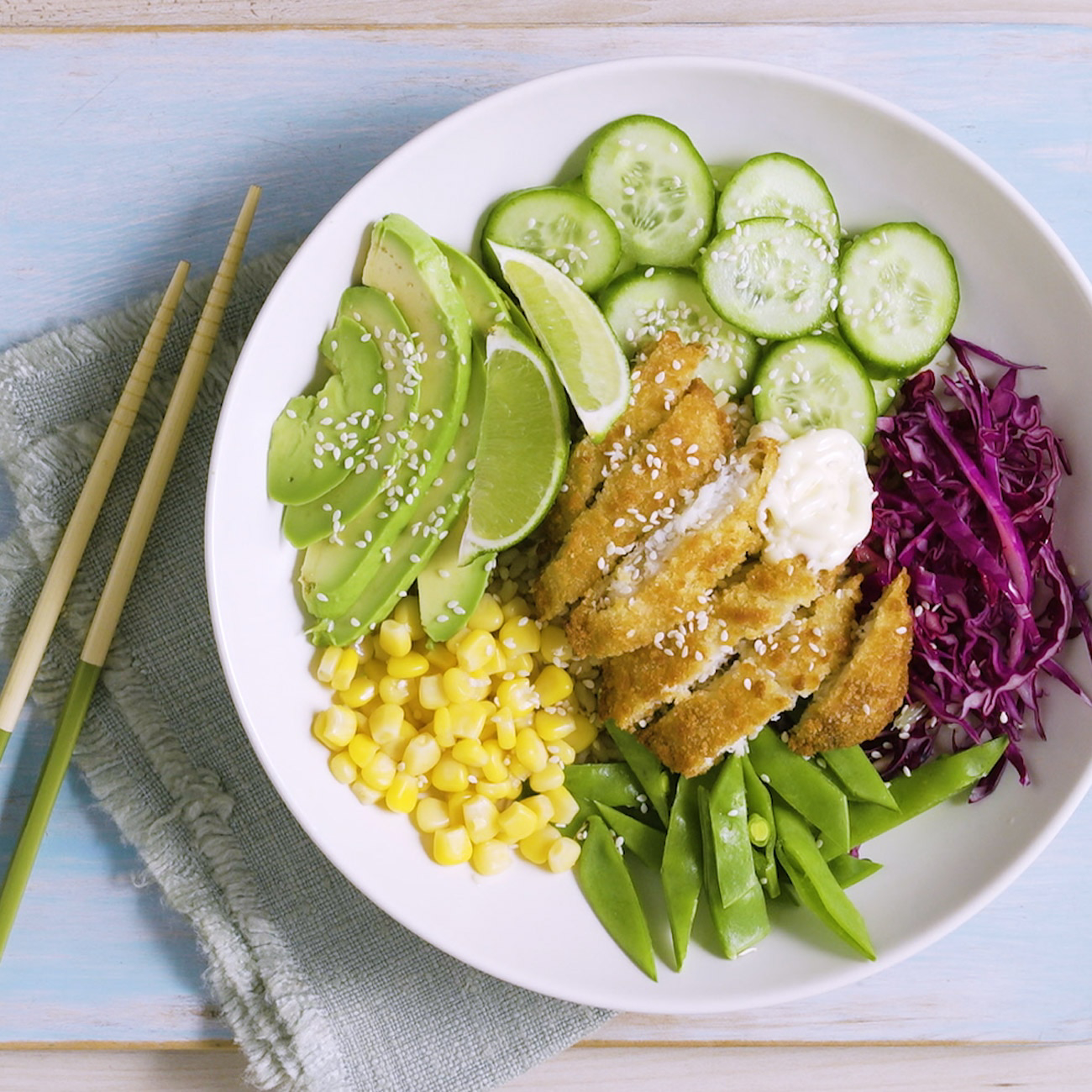 Crumbed Fish Poke Bowl Recipe Woolworths
