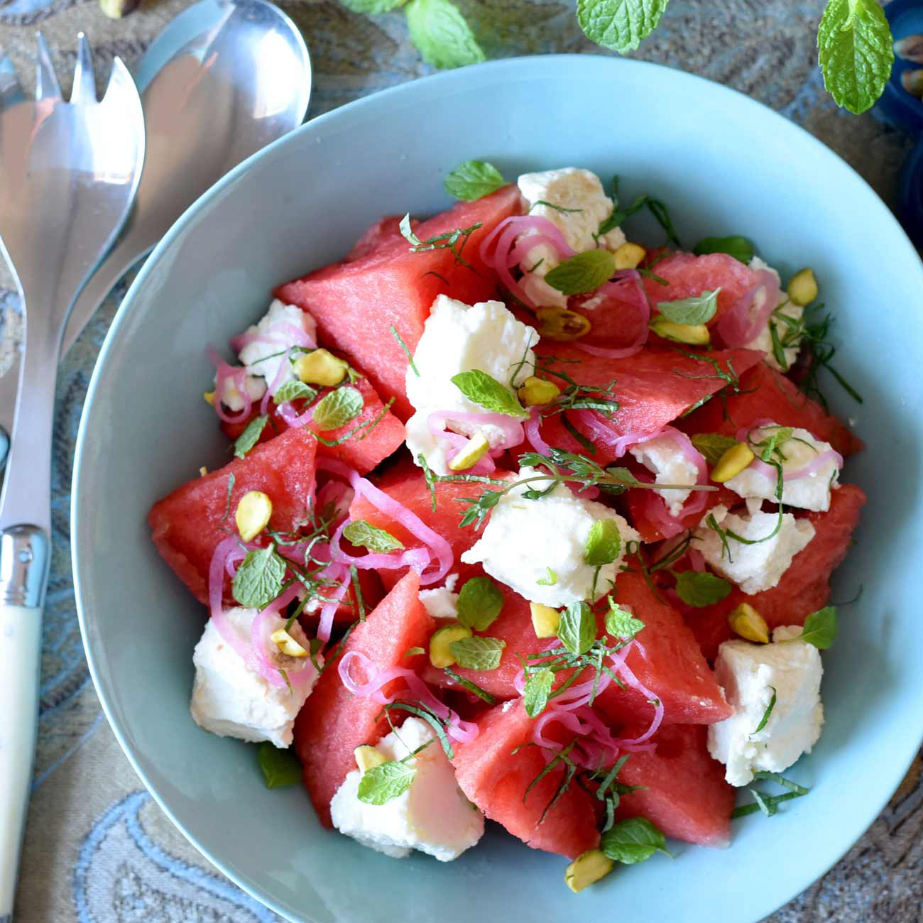 Watermelon Salad With Goat's Cheese & Mint Recipe Woolworths
