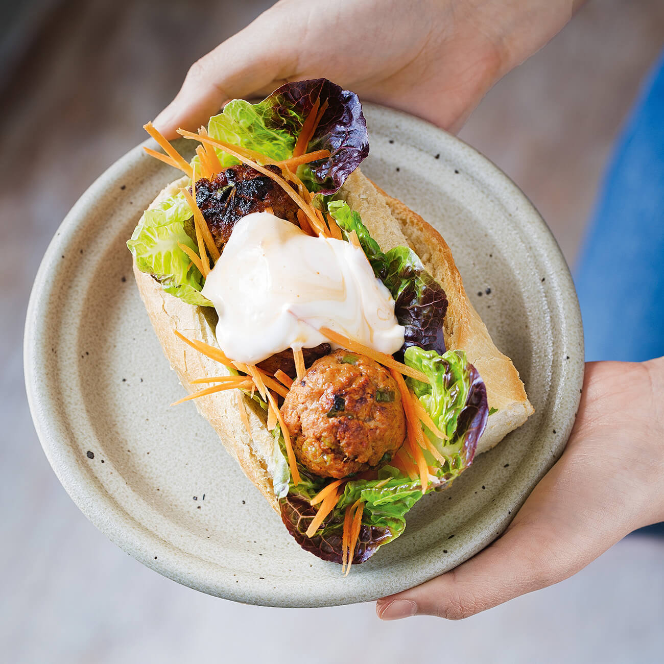 Thai Pork Meatball Baguettes with Tom Yum Mayo Recipe Woolworths