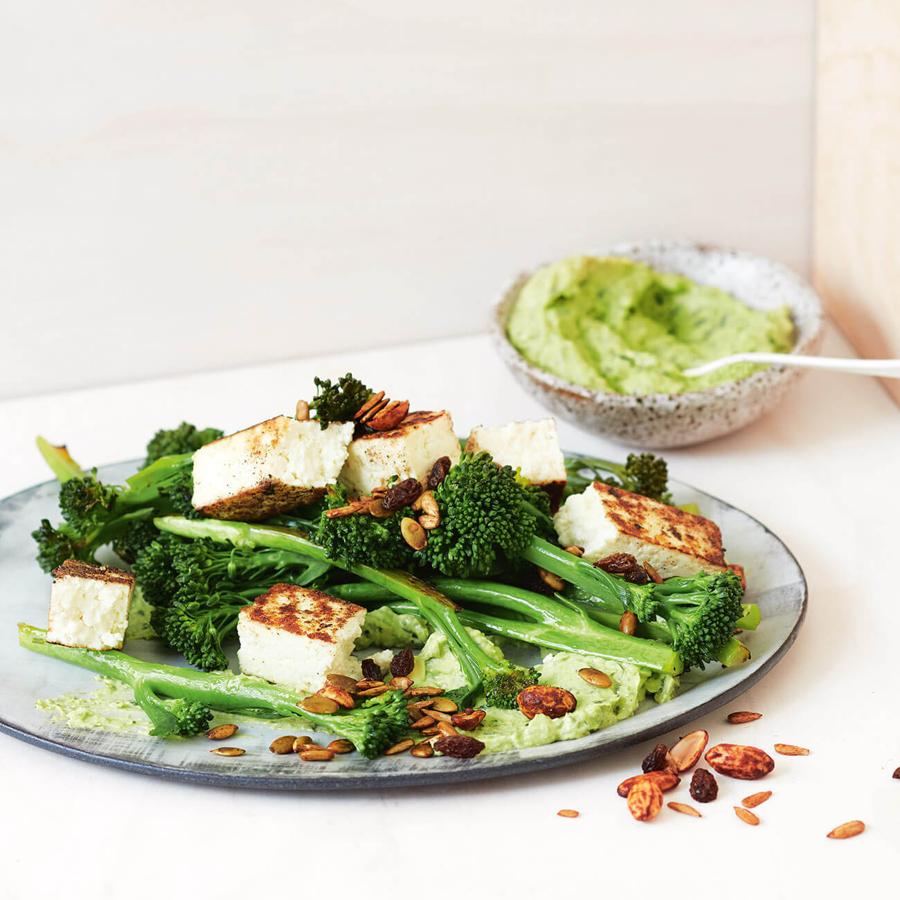 Warm Broccolini & Paneer Salad With Green Goddess Sauce Recipe Woolworths