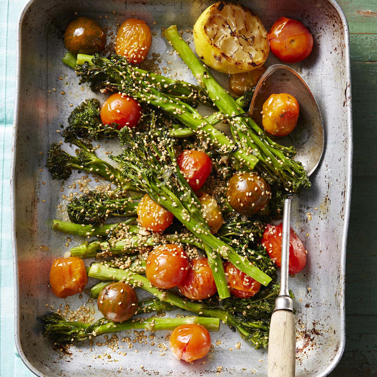 Roasted Broccolini & Solanato Tomatoes with Lemon Dressing Recipe