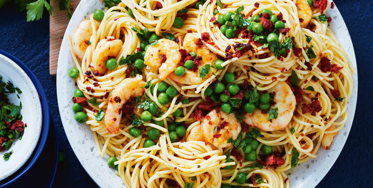 Chorizo, Prawn & Pea Pasta Recipe Woolworths