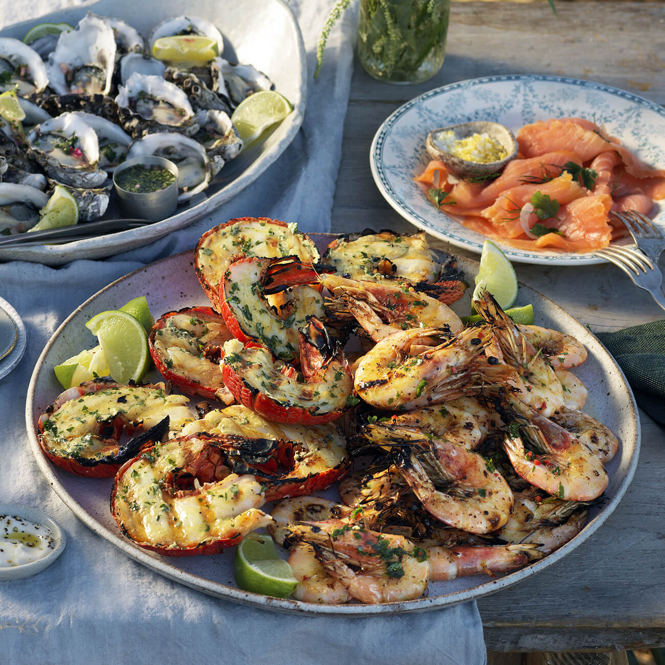 Barbecued Seafood With Herb Avocado Butter Recipe Woolworths