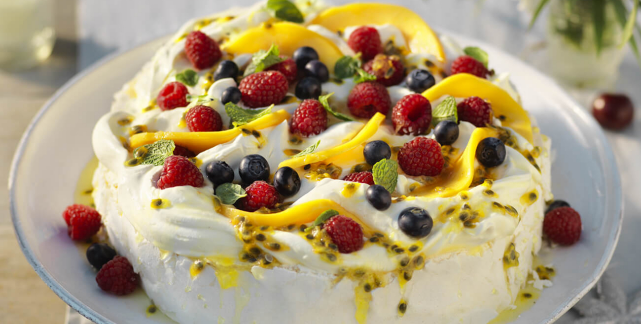 Pavlova With Summer Fruit & Passionfruit Syrup Recipe | Woolworths