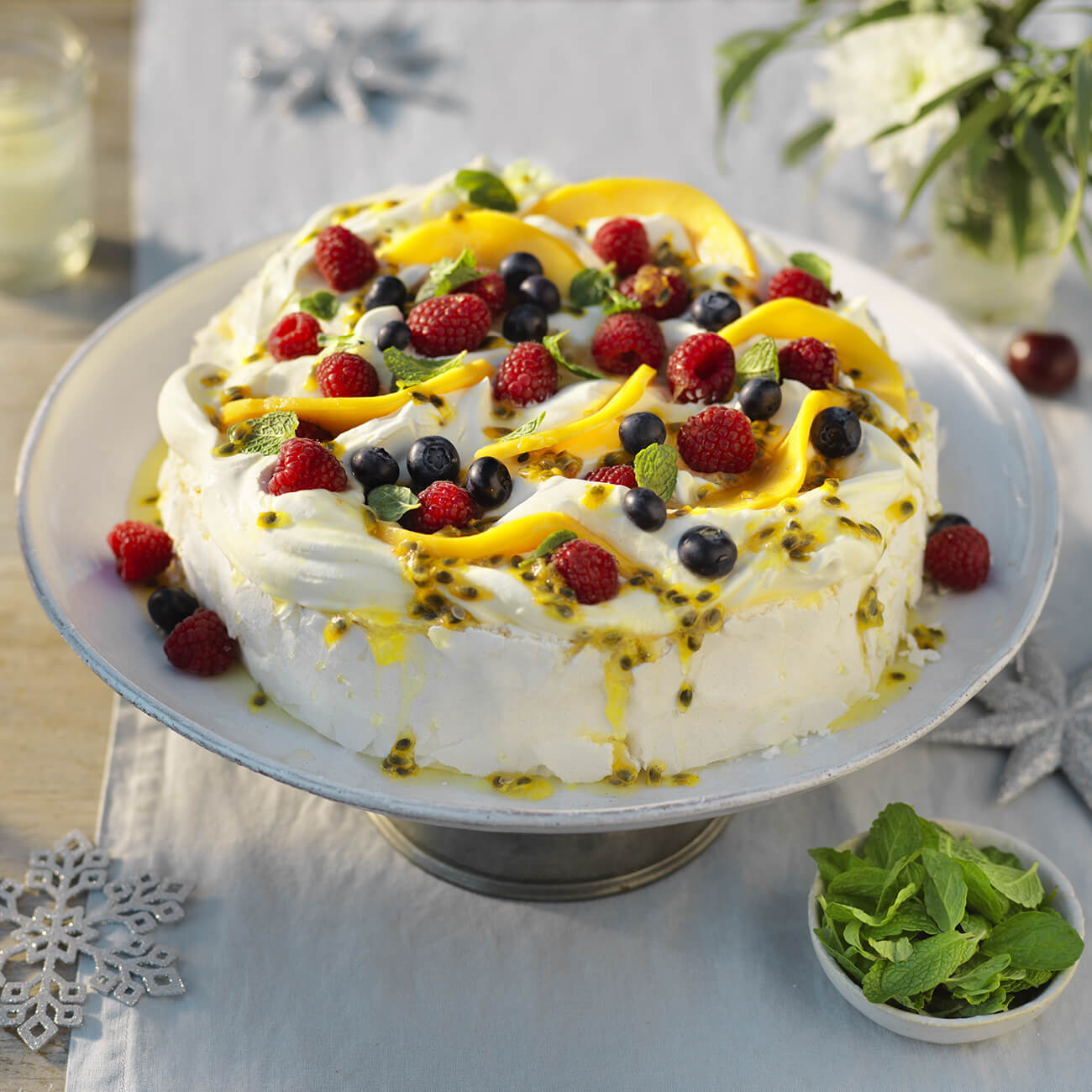 Pavlova With Summer Fruit & Passionfruit Syrup Recipe Woolworths