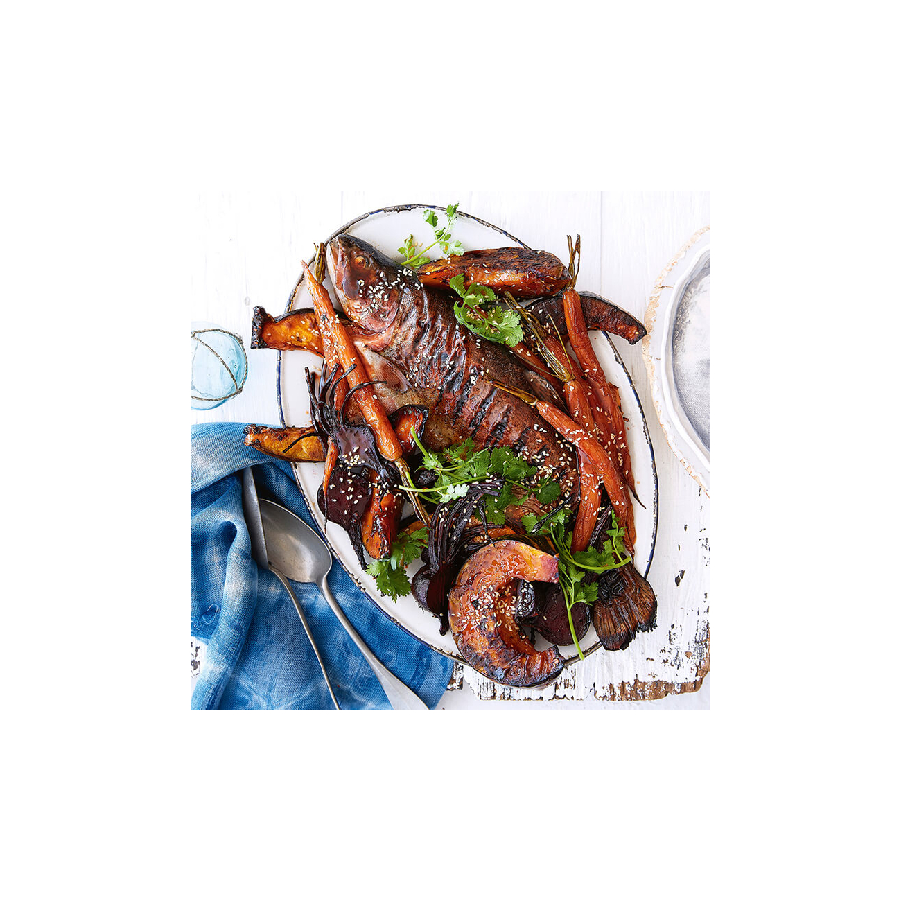 Chilli Honey Barbecue Trout With Roasted Vegetables Recipe Woolworths