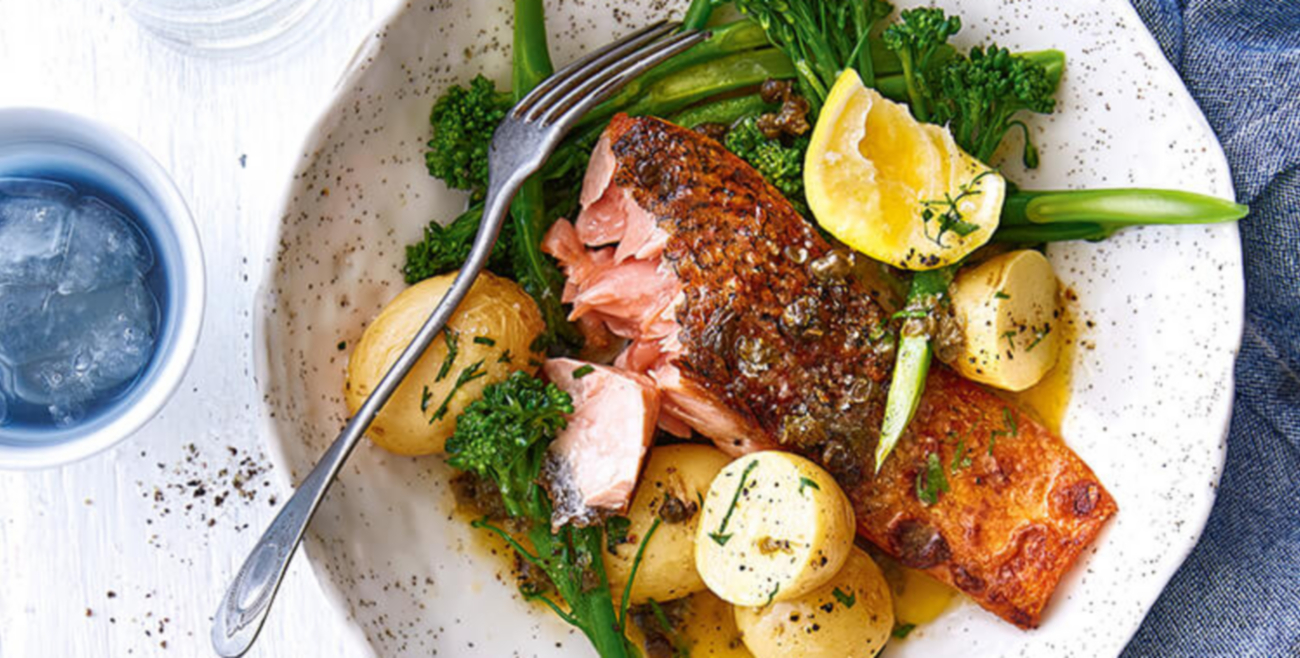 Crispy Skin Salmon With Lemon & Caper Butter Sauce Recipe Woolworths