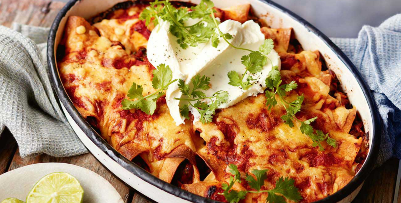 Enchiladas With Rice And Beans