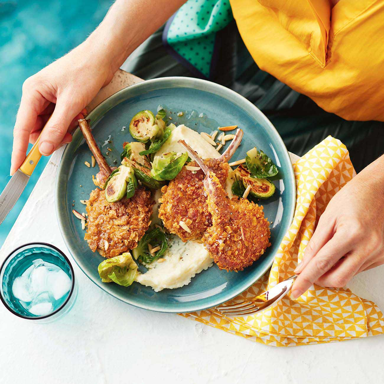 Crumbed Lamb Cutlets With Charred Sprouts Recipe | Woolworths