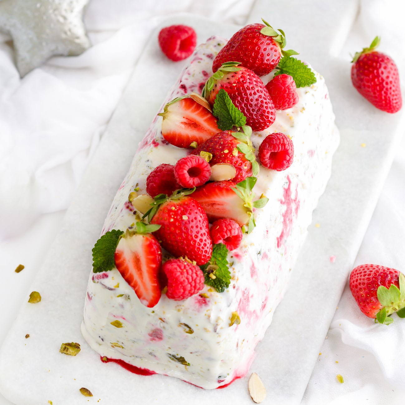 Pistachio Berry Swirl Ice Cream Log Recipe Woolworths