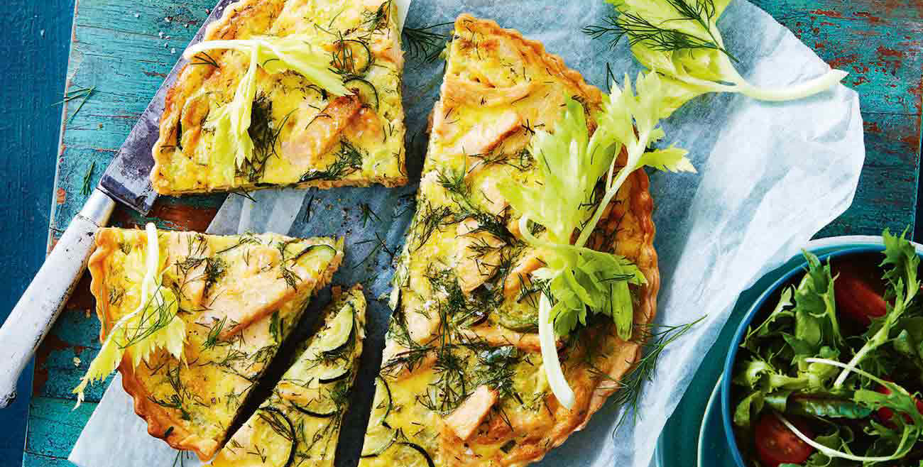 Salmon Spring Vegetable Quiche Recipe Woolworths