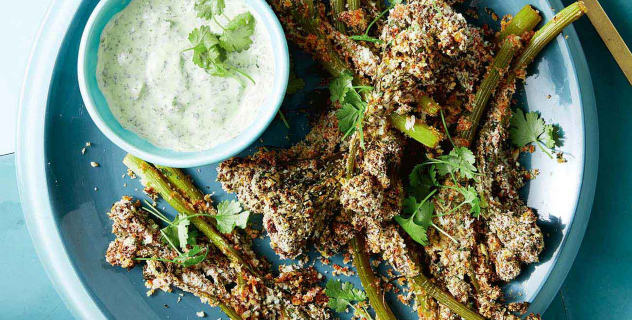 Spicy Buffalo Broccolini With Green Yoghurt Sauce Recipe Woolworths