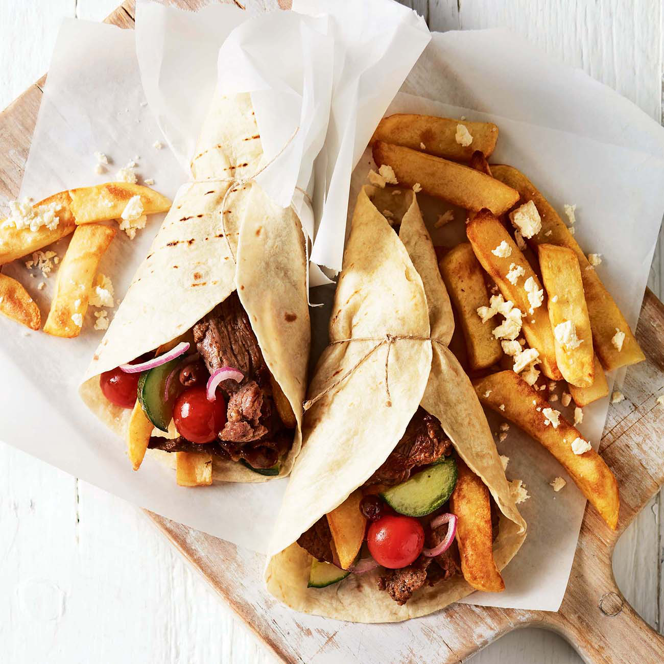 Fast Lamb Souvlaki Wraps With Chips & Feta Recipe Woolworths