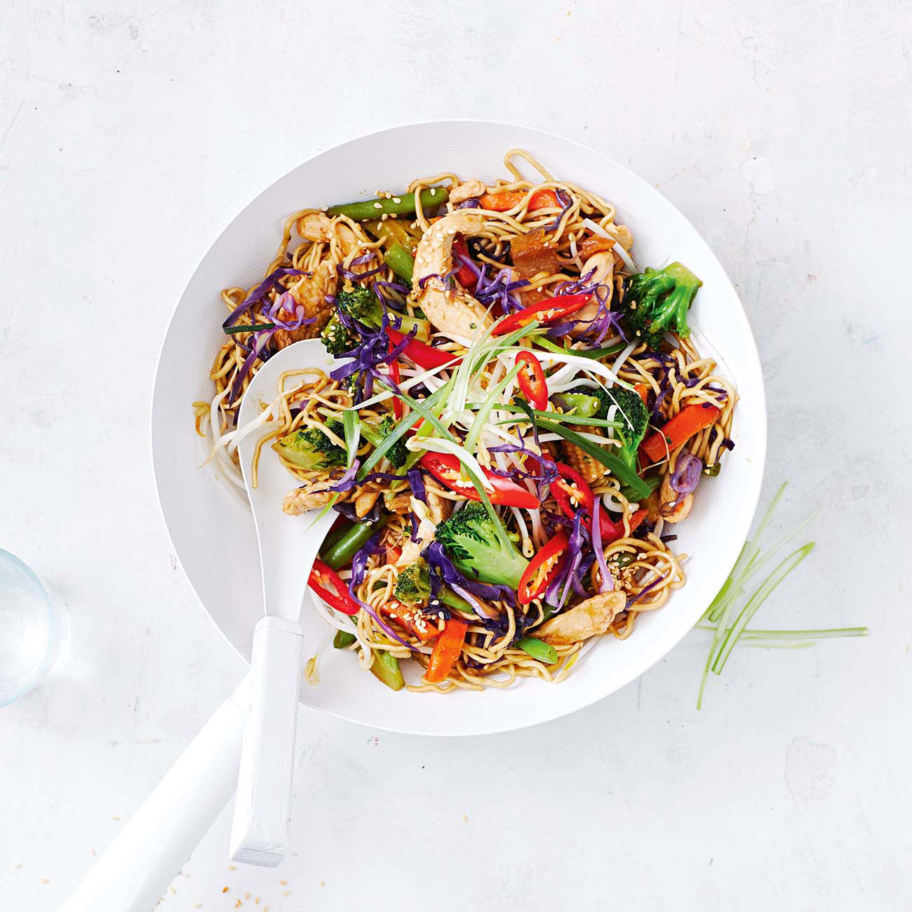 Chicken & Rainbow Veg Chow Mein Recipe | Woolworths
