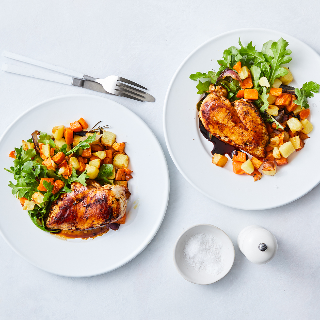 BalsamicGlazed Chicken With Warm Roasted Vegetable Salad Recipe