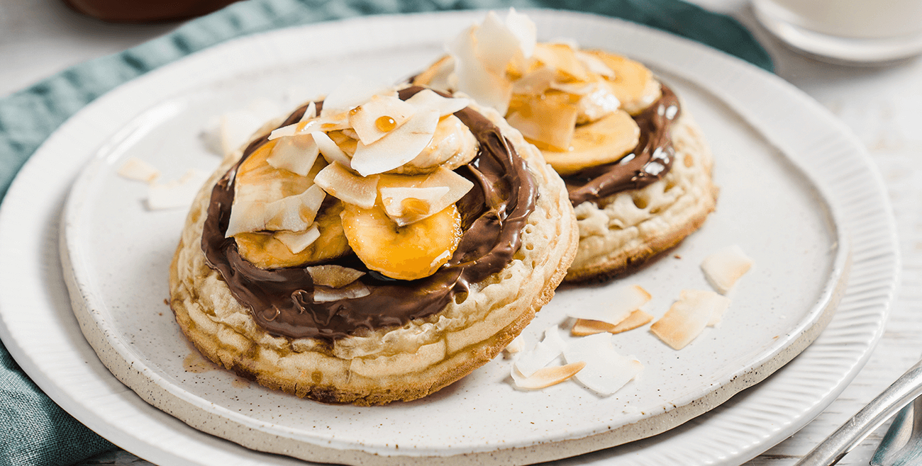 Gluten Free Crumpets With Nutella, Caramelised Banana & Toasted Coconut Recipe Woolworths