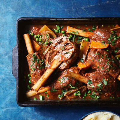 Mediterranean-Style Wine Braised Lamb Shanks With Vegetables - Braised ...