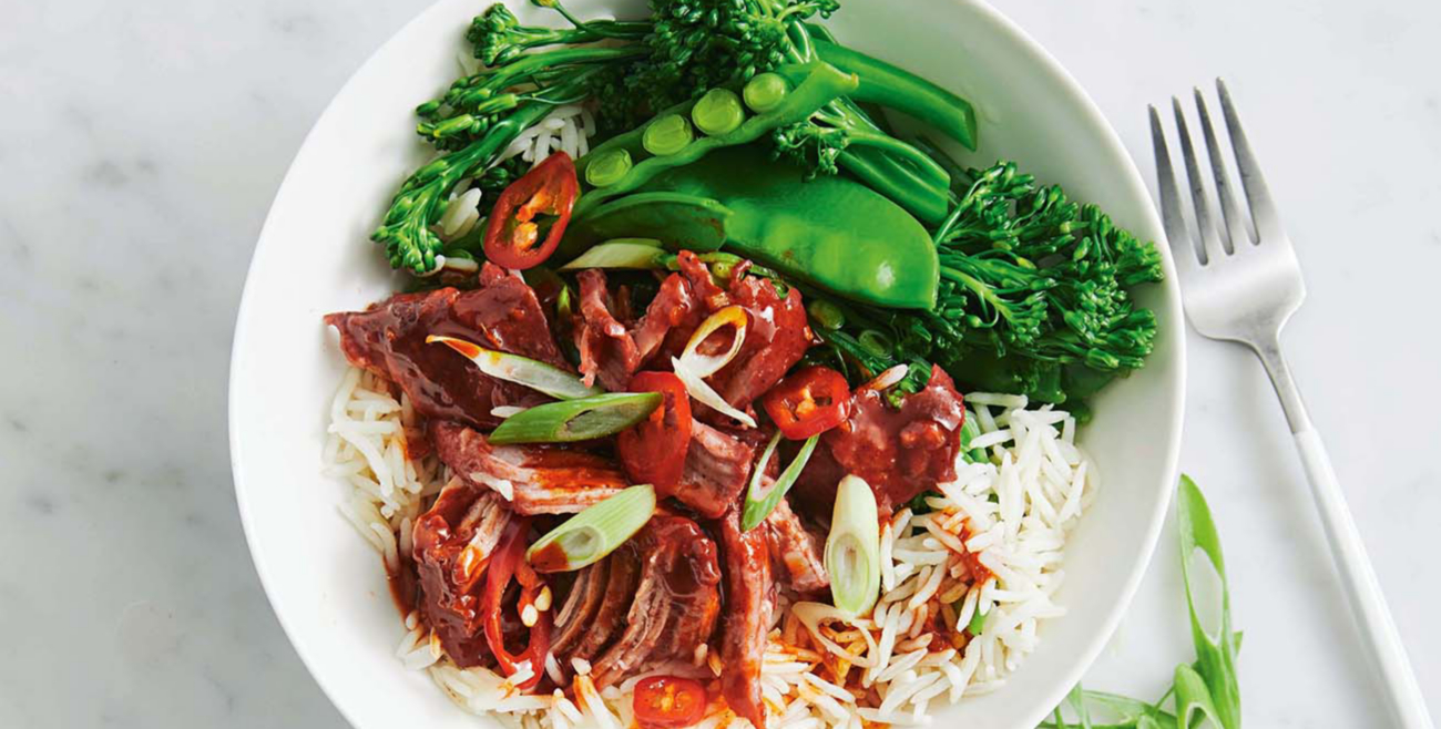 BBQ pork, rice & greens bowls Recipe Woolworths