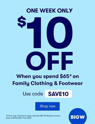 Save on clothing for the family catalogue front page