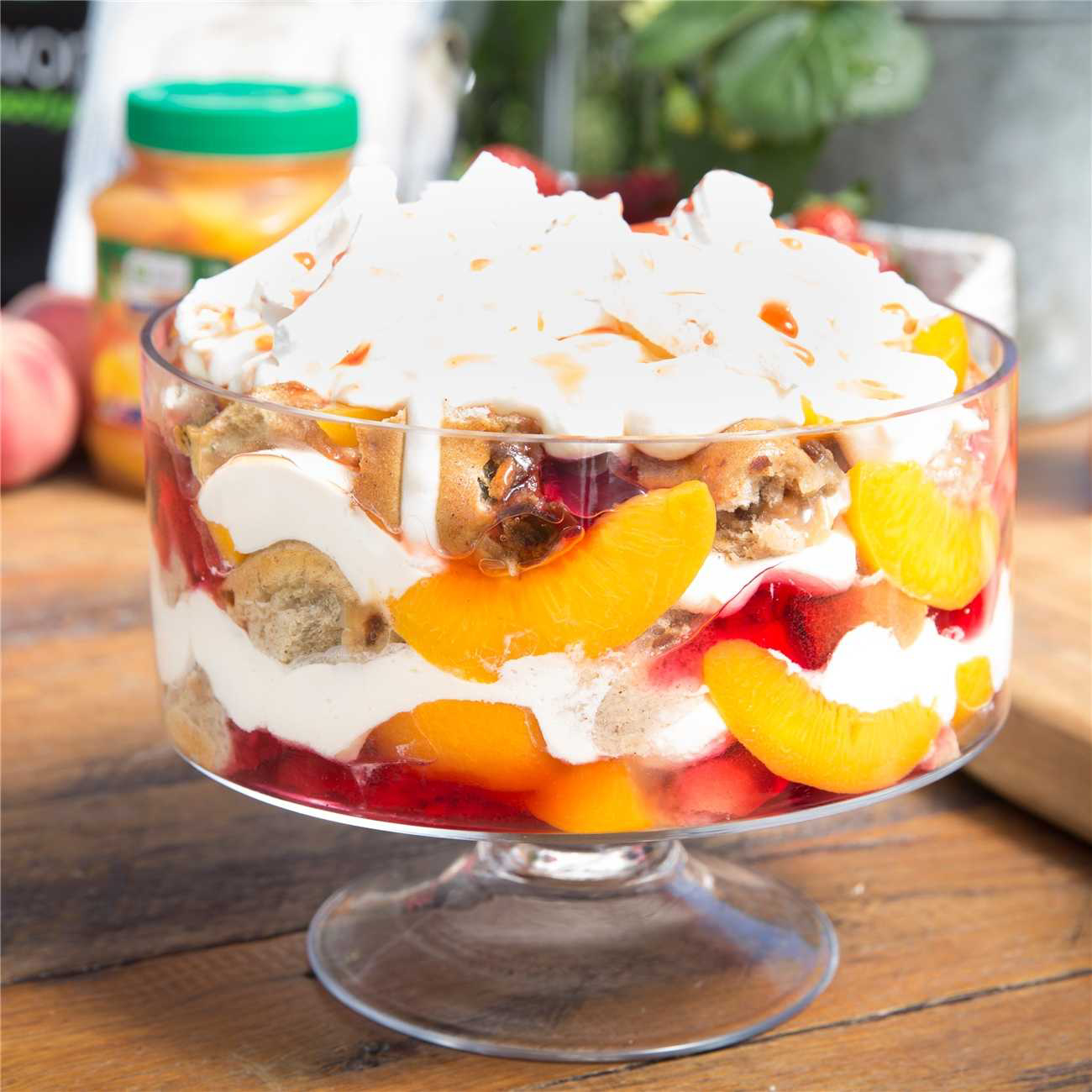 Hot Cross Bun Trifle with Raspberry Jelly & Peaches Recipe | Woolworths