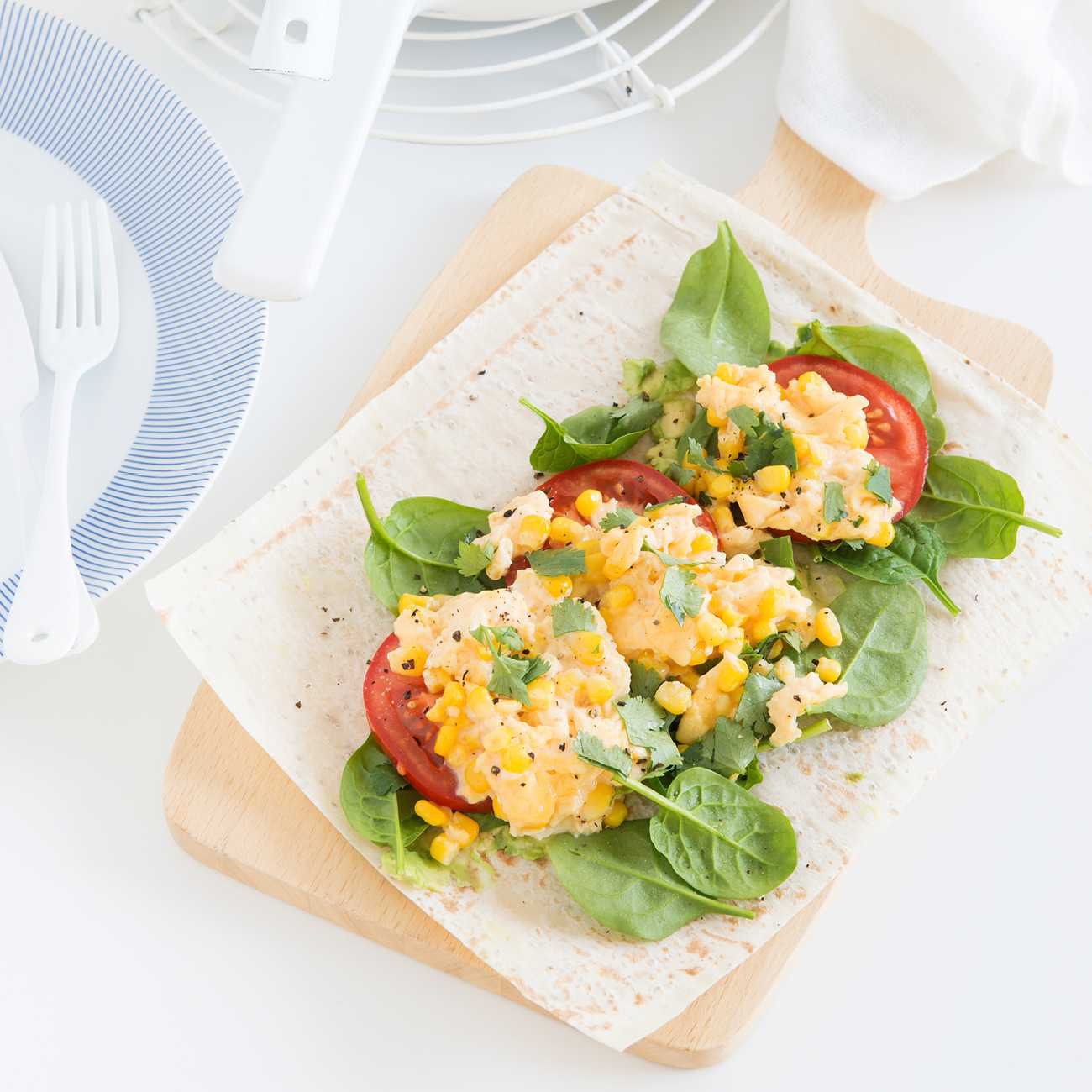 Corn & Scrambled Egg Wrap Recipe Woolworths