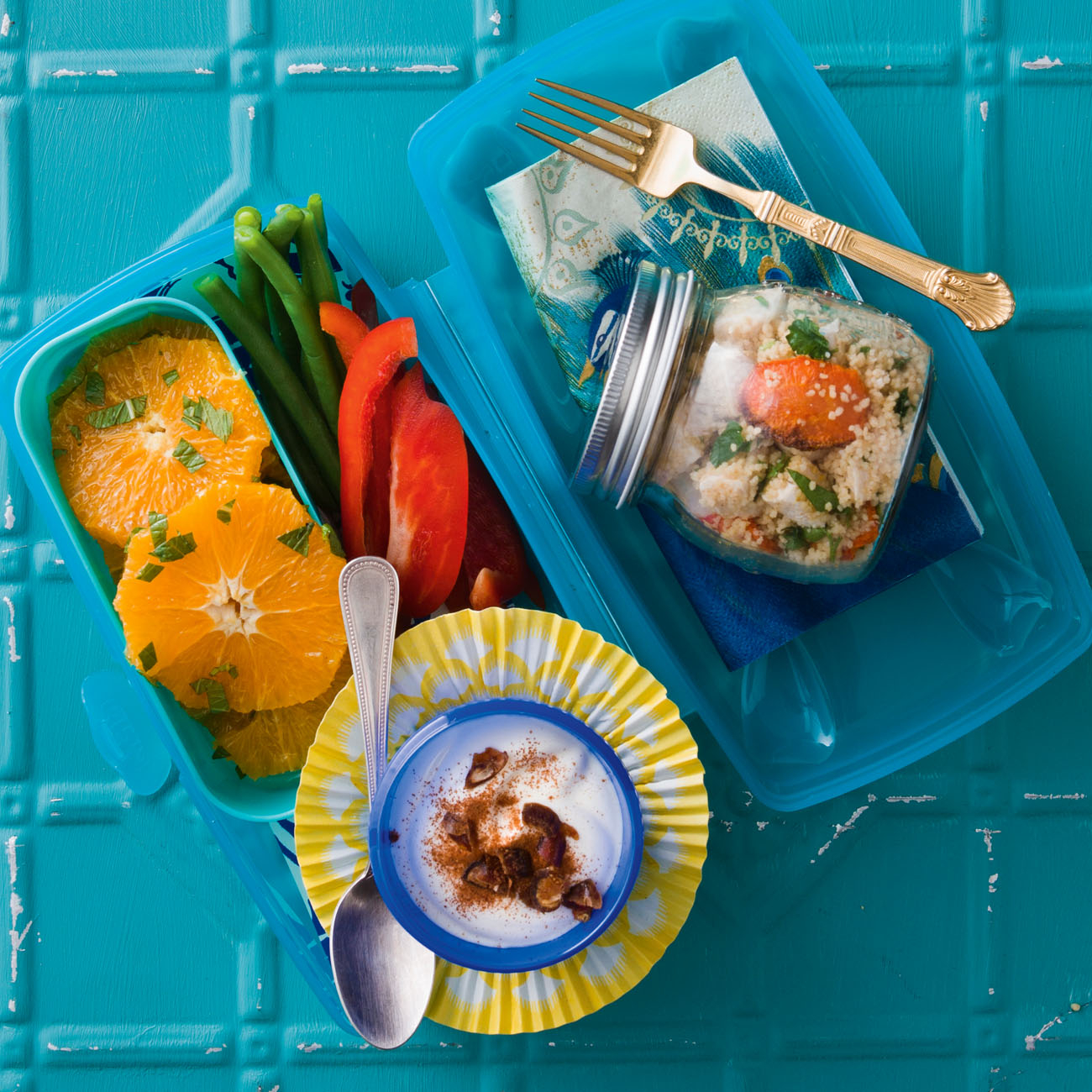 Moroccan Chicken Couscous, Orange Salad And Cinnamon Yoghurt Recipe